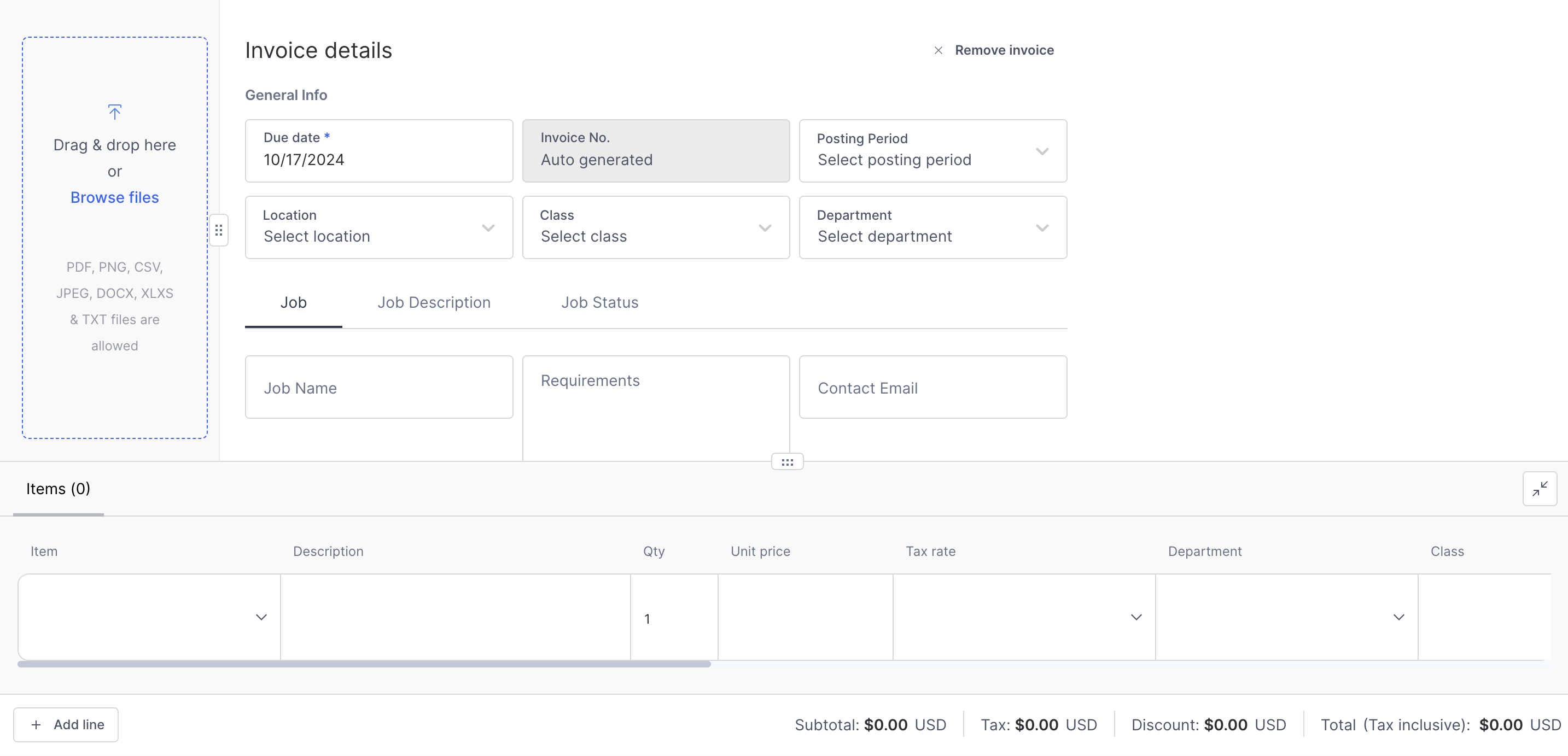 Screenshot - Create Receivable - NetSuite - Invoice Details with Line Items.png